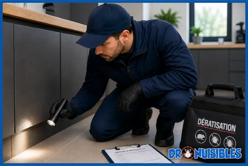 deratiseur professionnel intervenant a domicile pour une infestation de rongeurs