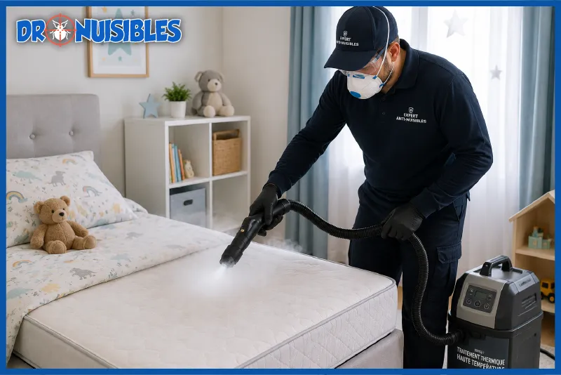 traitement thermique contre les punaises de lit dans une chambre d enfant